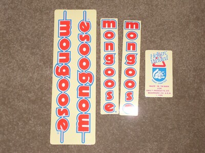 Old school NOS Mongoose Californian  bmx bike decal sticker set MI mini goose