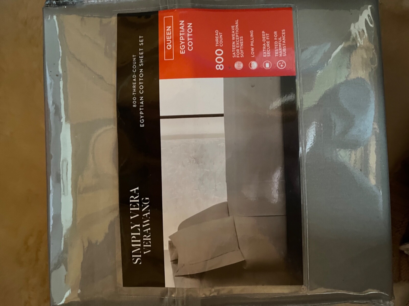 SIMPLY VERA WANG 800 THREAD COUNT EGYPTIAN COTTON QUEEN SHEET SET