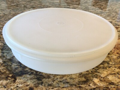 Vintage Tupperware Pie Cupcake Cookie 13  Round Storage Container #242-2 & Lid