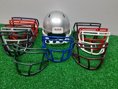 RIDDELL SPEED BLANK MINI HELMET  SILVER METALLIC /1 MASK FULLY ASSEMBLED 