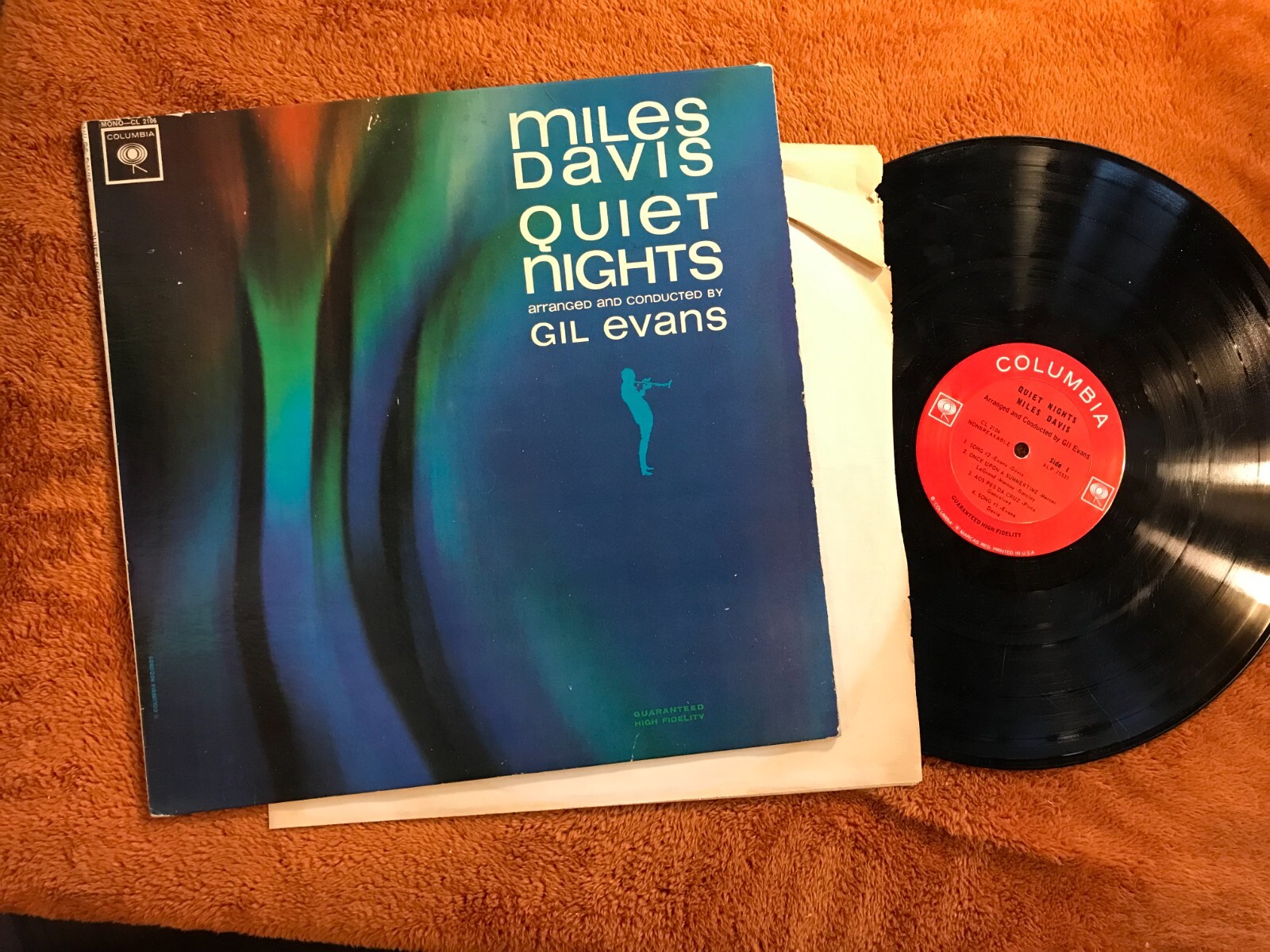 MILES DAVIS QUIET NIGHTS 1964 2-EYE MONO LP GIL EVANS cl2106
