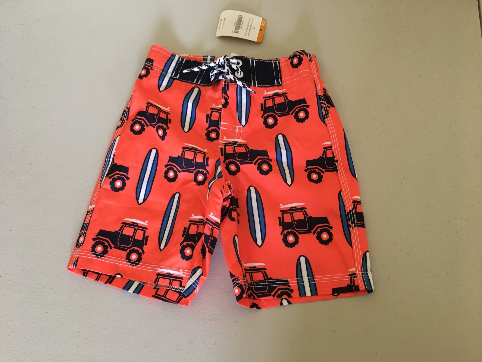 NWT Gymboree Boys Rash Guard Truck Swim trunk Swimsuit Set UPF 50+