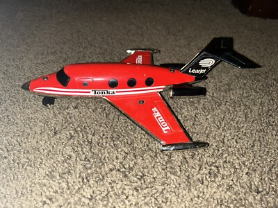 Vintage 1979 Tonka Lear Jet Red And Black Collectible Plastic Airplane Toy