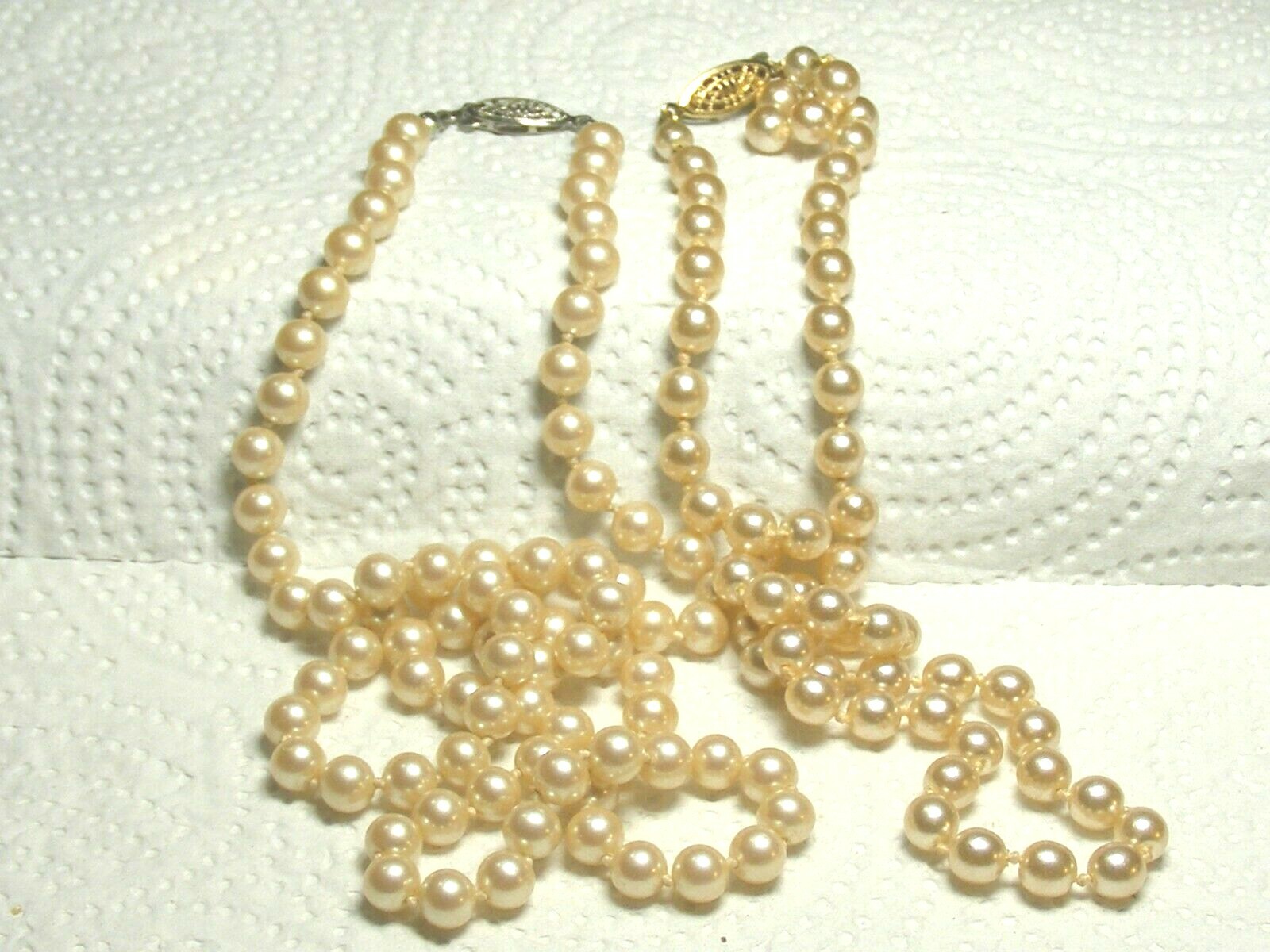 Vtg. G-Silver Pearl Necklace | eBay