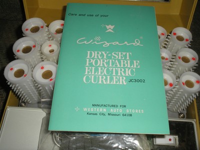 NEW Vintage Wizard Western Auto Hot Rollers Curlers 22 Curlers 3 Sizes Japan