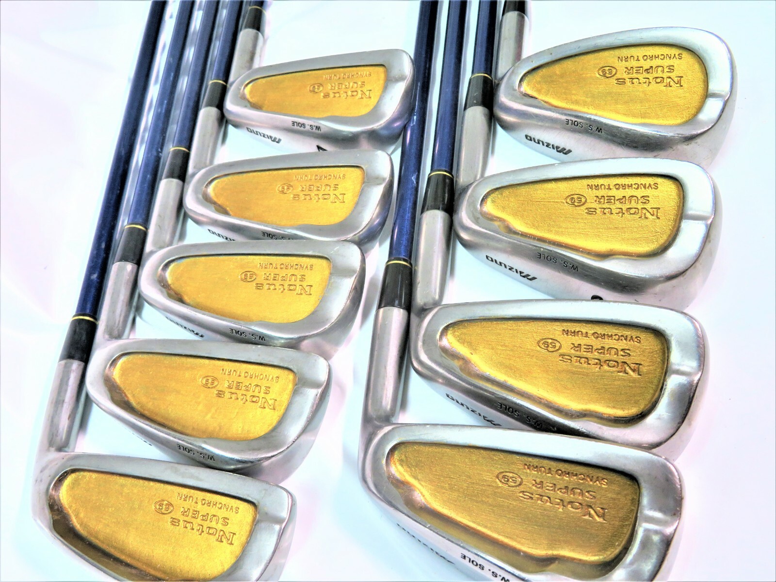Gold Back Face Mizuno NOTUS SUPER 9pc R-FLEX IRONS SET Golf
