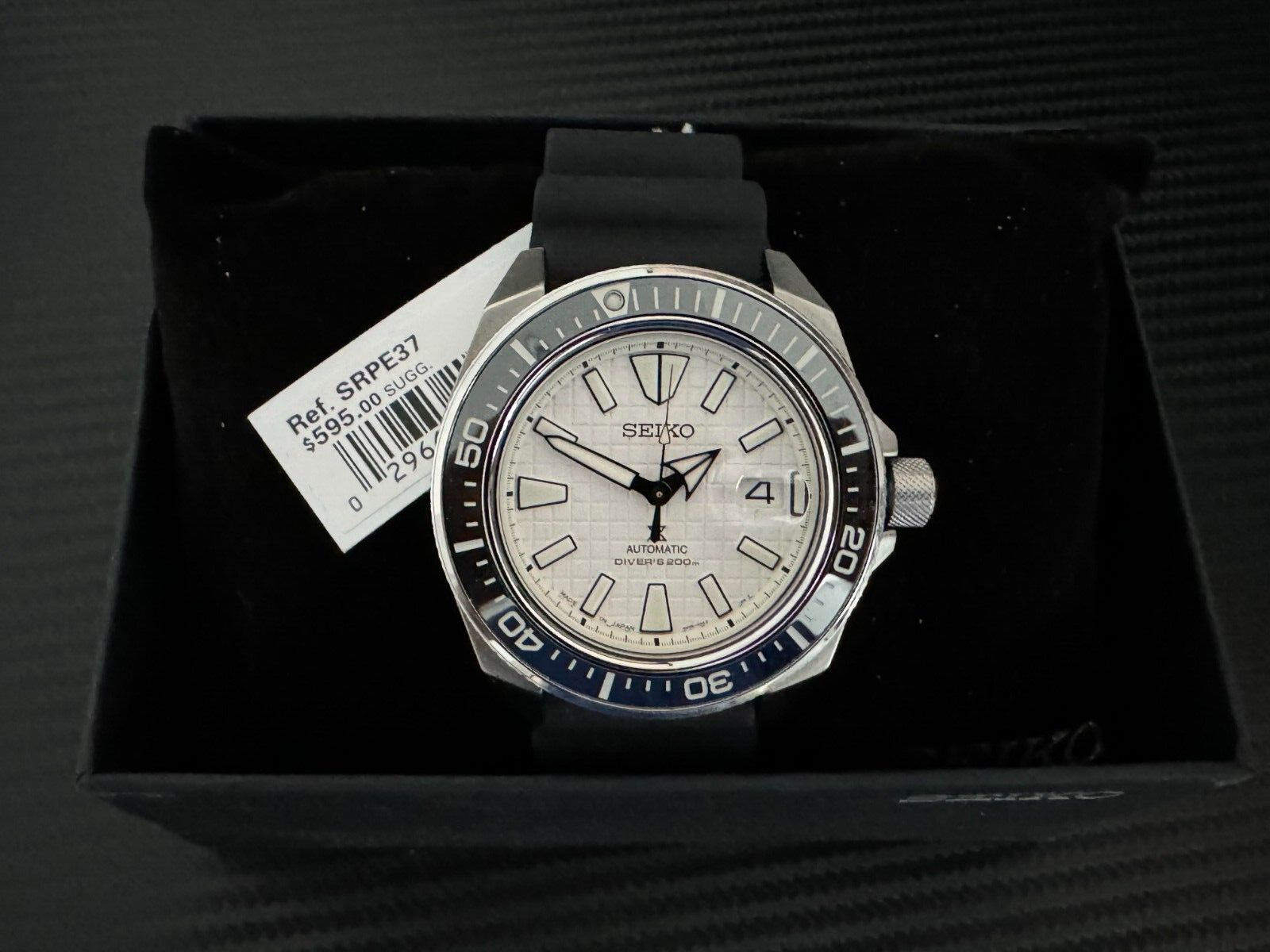 Pre-owned Seiko White Dial Anti-reflective Coating Automatic Diver Srpe37-new