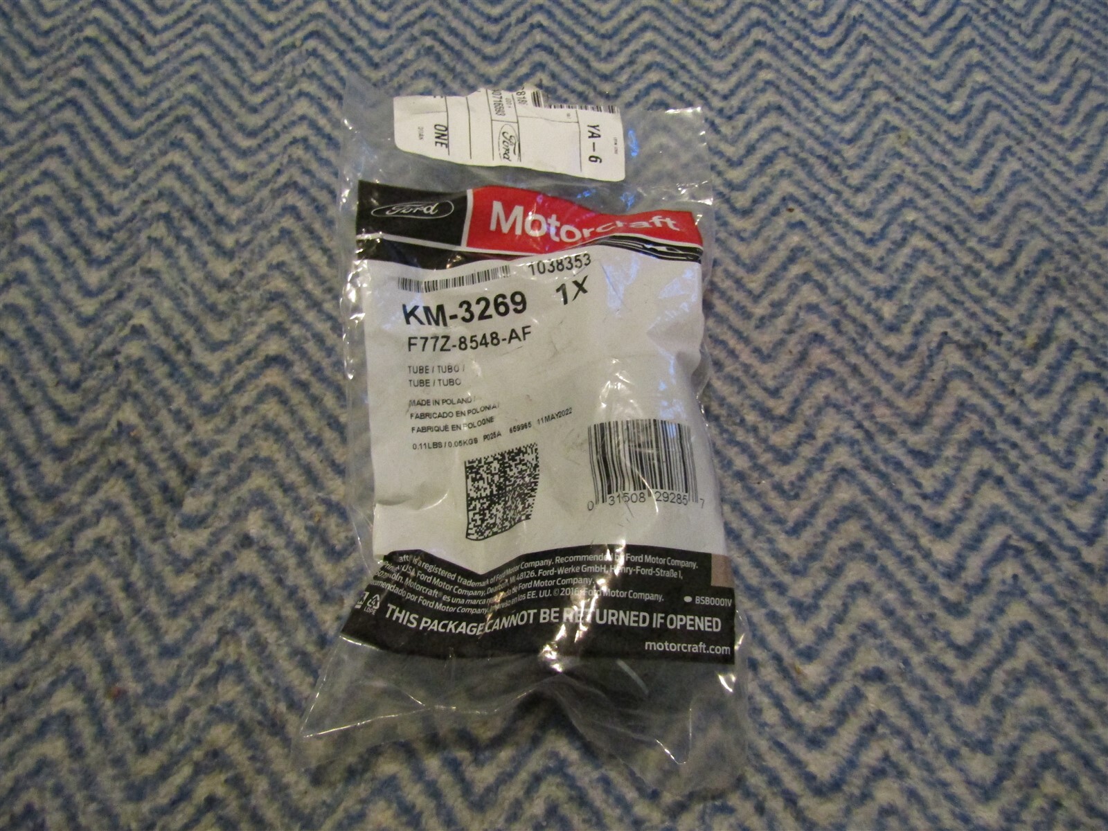 NOS FORD TUBE PART NUMBER F77Z-8548-AF KM-3269 NEW GENUINE