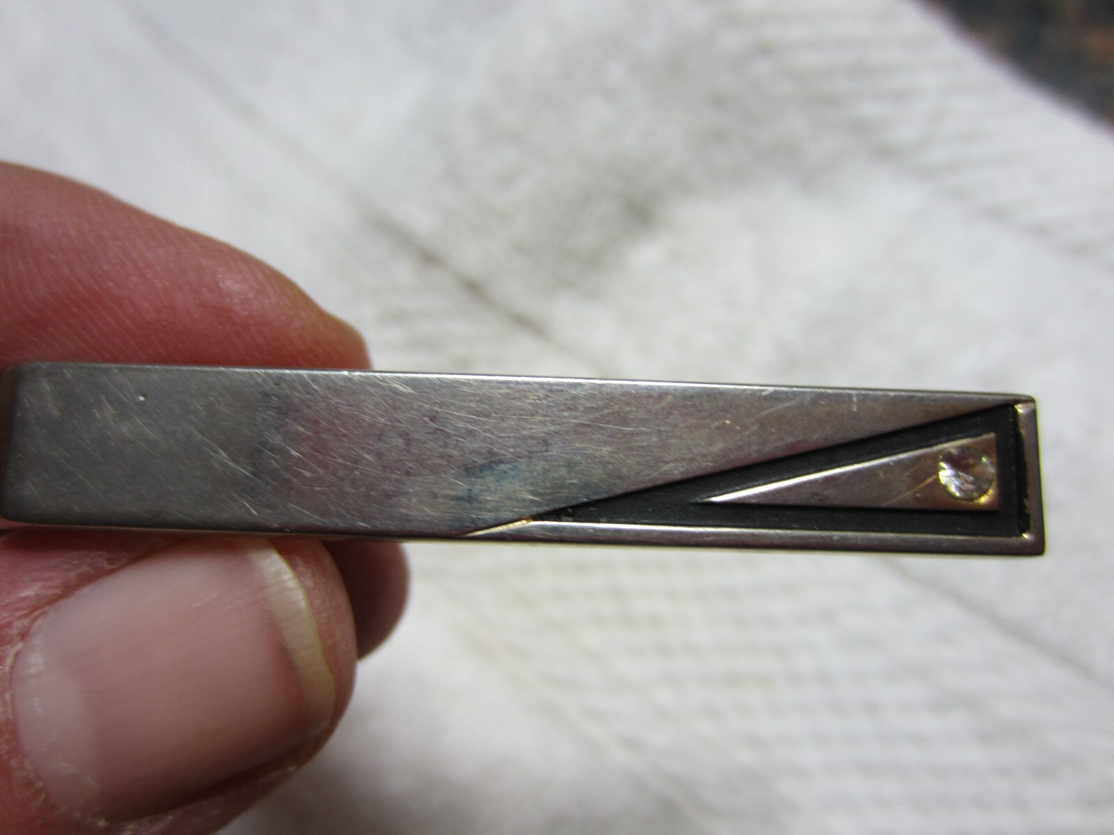 Vintage Swank money clip/tie clip with diamond chip