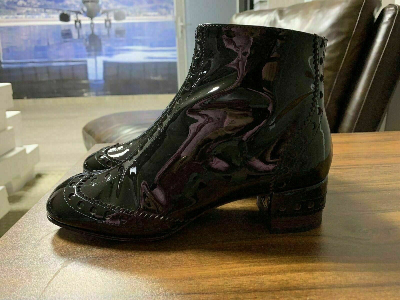 Pre-owned Chloé Chloe Perry Ankle Brogue Boots Iconic Icon Boots Shoes Ankle Boots 38 In Brown