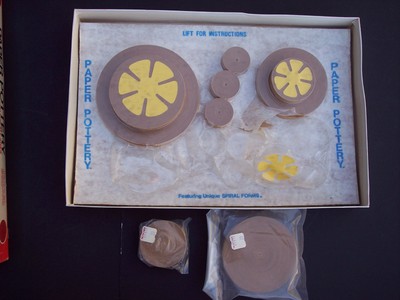 Paper Pottery Set Kit Vintage 1969 Craft Art Spiral Form Paper Rolls Incomplete