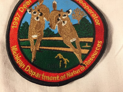 Vintage 1997 Michigan DNR Successful Deer Hunter Patch Management Cooperator