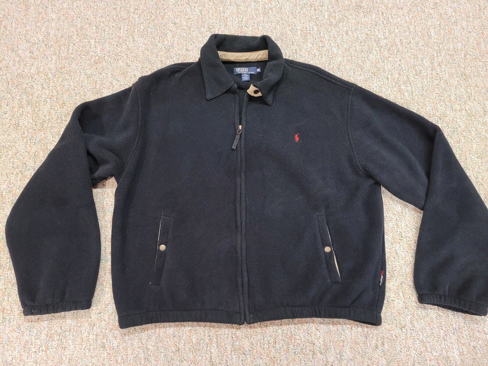Vintage Polo Ralph Lauren Jacket Mens 2XL Black Full Zip Vintage Polo Ralph Lauren Jacket Mens 2XL Black Full Zip