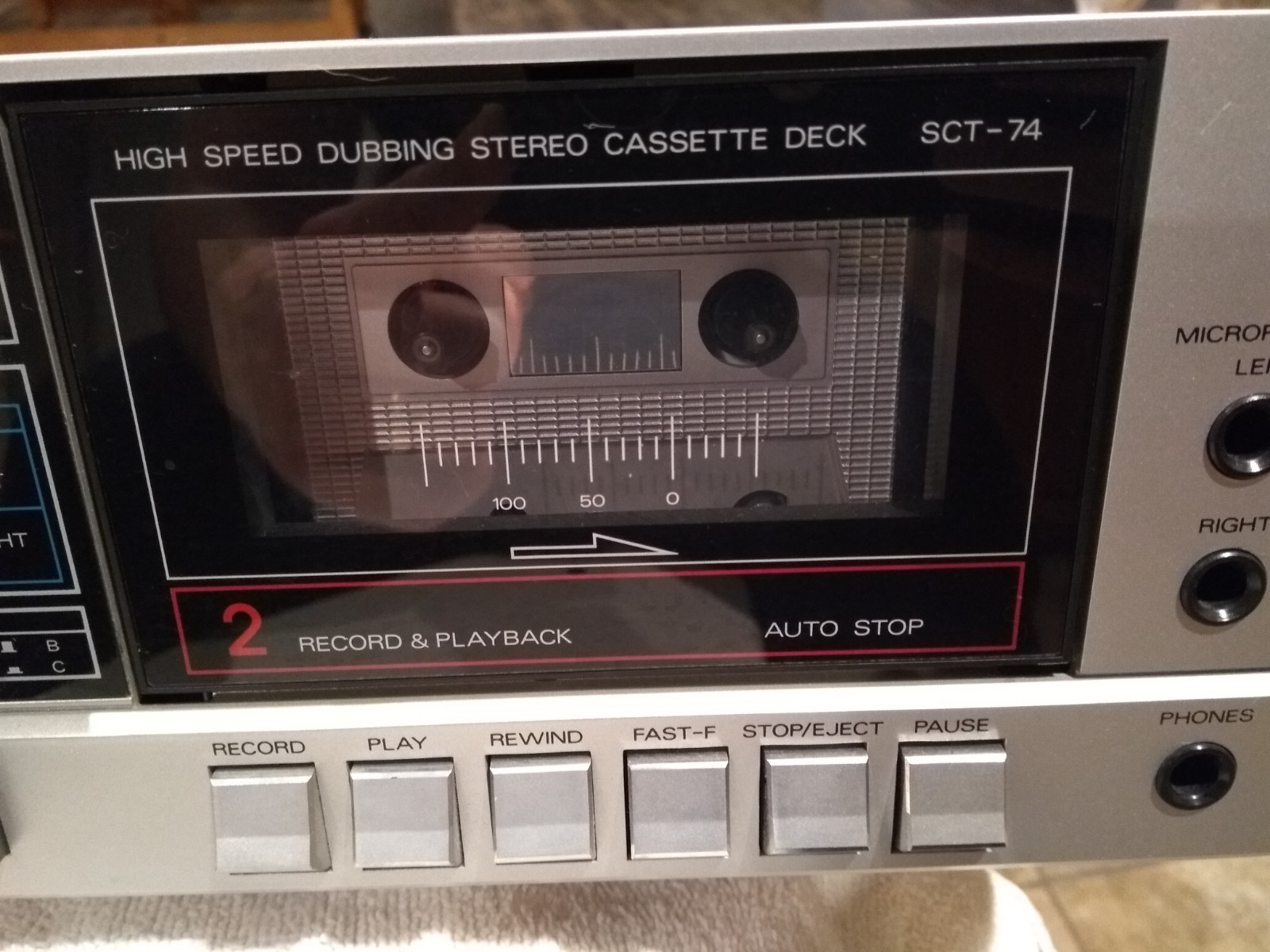 Vintage Realistic SCT-74 Stereo Double Cassette Deck Tape Player High Speed