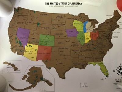 Landmass Scratch Off Map Poster of the United States - 17x24 inch U... BRAND NEW