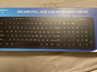 NEW MACALLY Deluxe Full Size USB Keyboard For PC Windows Model: DDKEY
