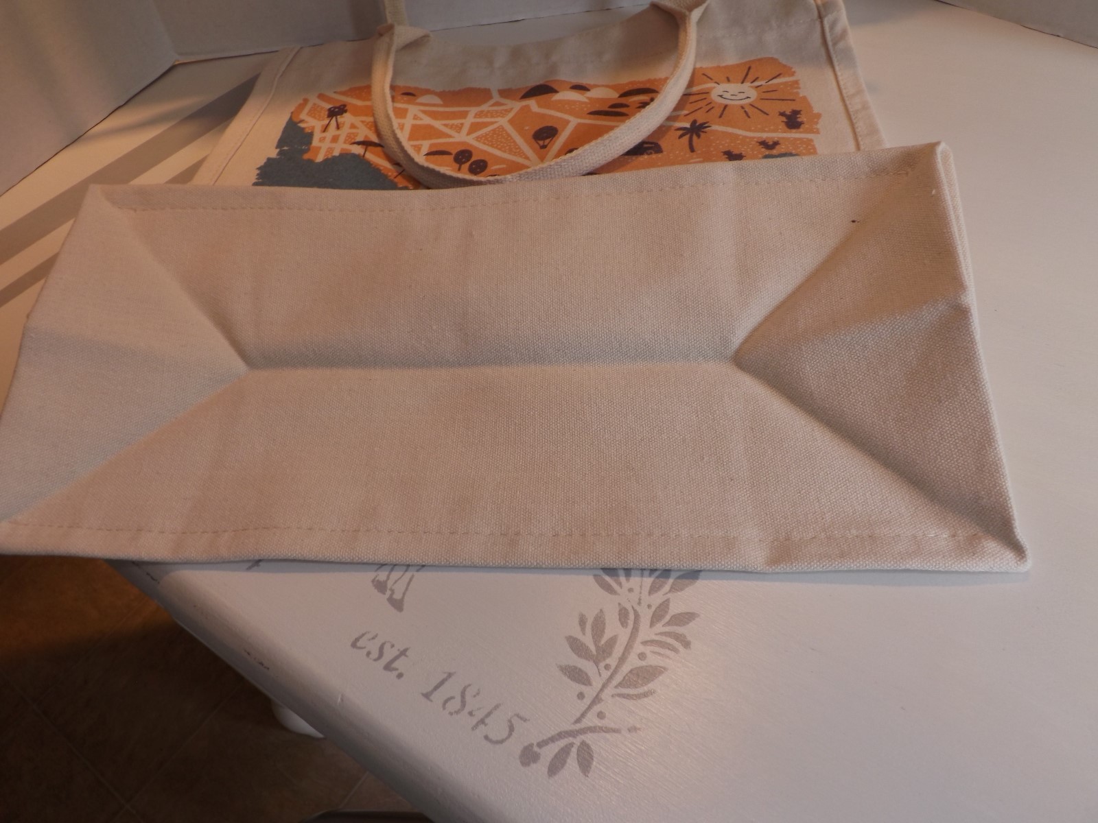 Two Fossil Canvas Reusable Shopping/Beach Bags