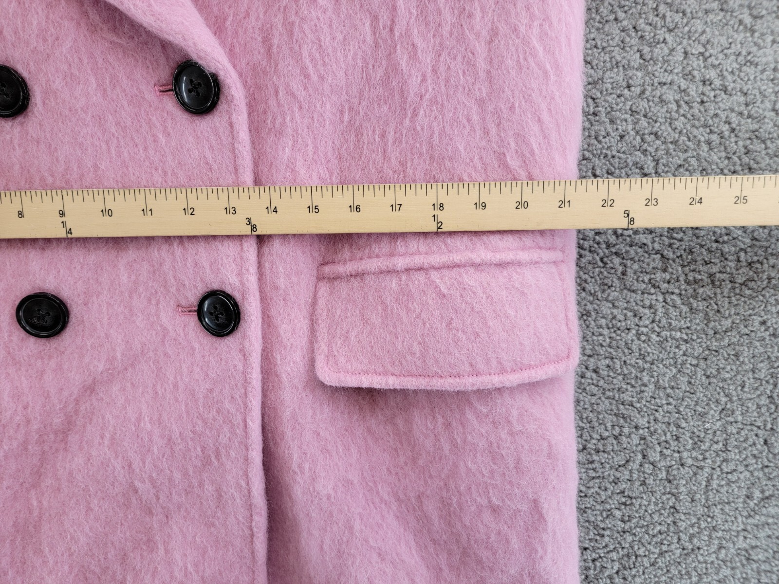 STAND STUDIO Esme Brushed Wool Blend Coat Women's 36 Bubblegum Pink Long Sleeve - Picture 7 of 19