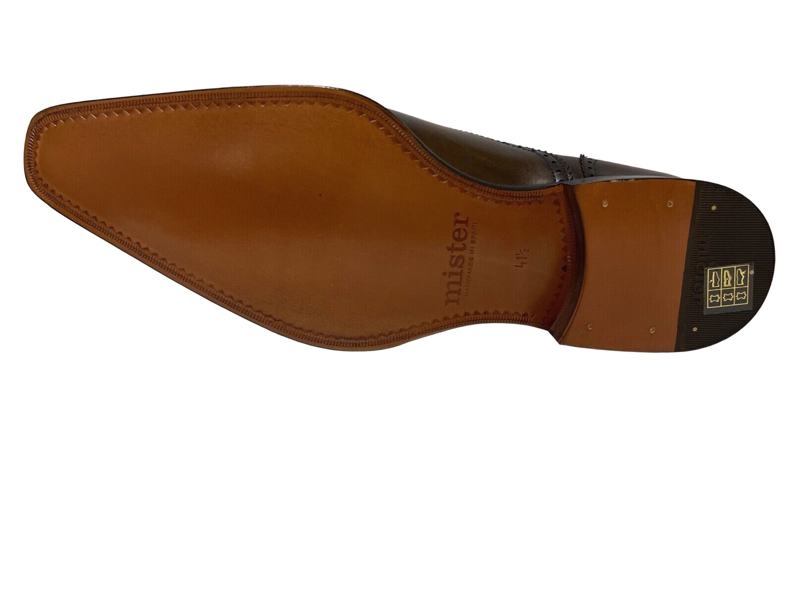 Pre-owned Mister Men's Oxford Brown Leather Wing Tip Dress Shoes Handmade In Spain 36281