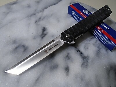 Smith & Wesson Ball Bearing Slim Tanto Pocket Knife 24/7 Folder 8Cr13MoV G10 New