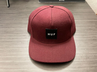 Huf Hat Baseball Cap Authentic Logo Red Maroon - Adjustable Snapback