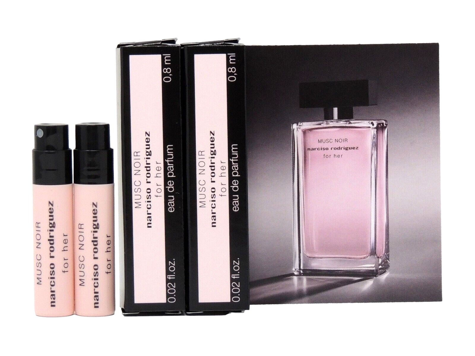 NARCISO RODRIGUEZ FOR HER MUSC NOIR EDP .8ml .02fl oz x 2 PERFUME SPRAY SAMPLES