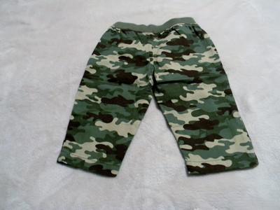 GARANIMALS Boys 3-6 Months Pants Green Camouflage Elastic Waist Cotton