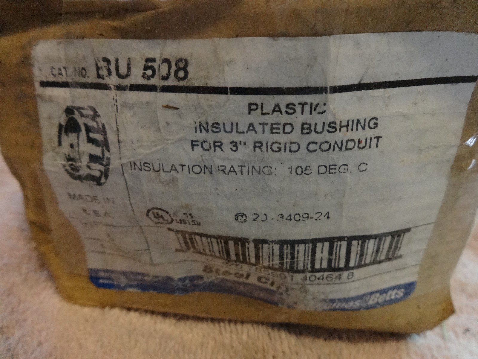 3 INCH RIGID CONDUIT NUT LOT OF 6 AND 1 PLASTIC INSULATED PLASTIC BUSHING NUT