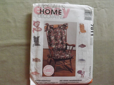McCall's Home Decorating Sewing Pattern Chair Essentials Cushions Pads Variety 