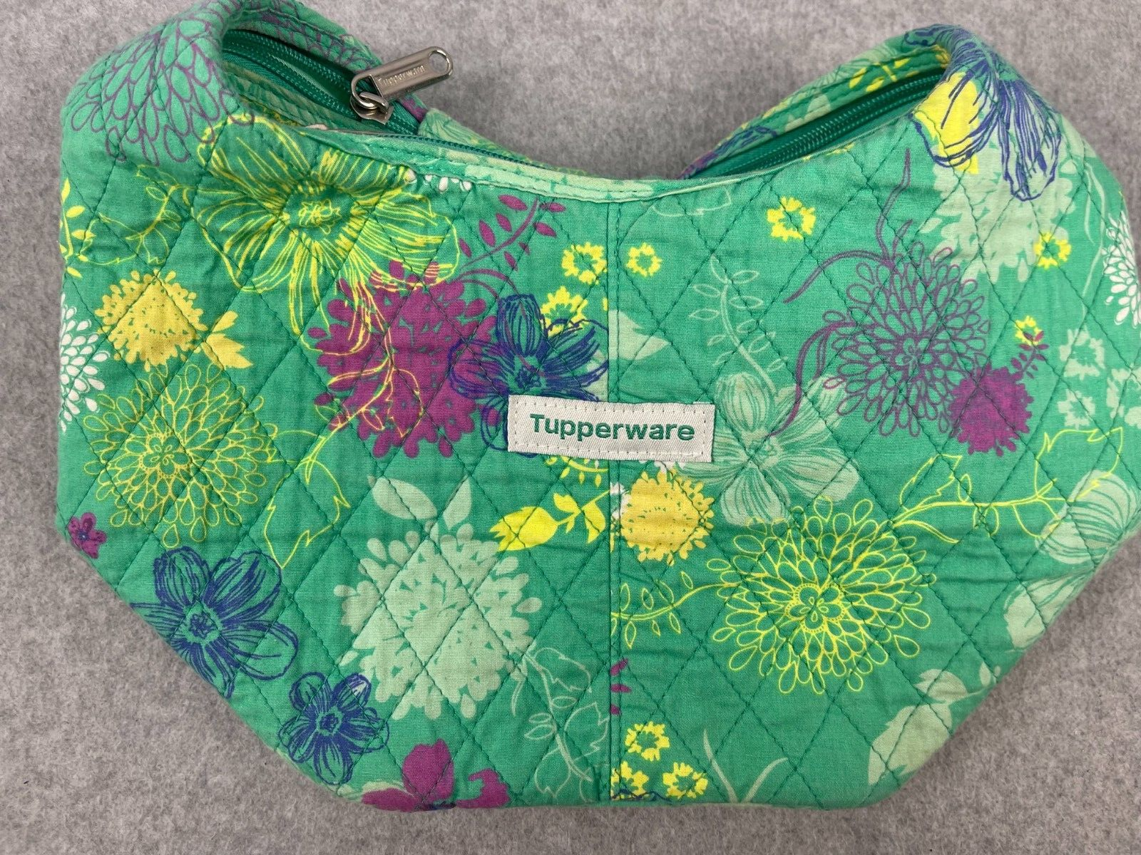 Hobo Style Green Floral Vintage Quilted