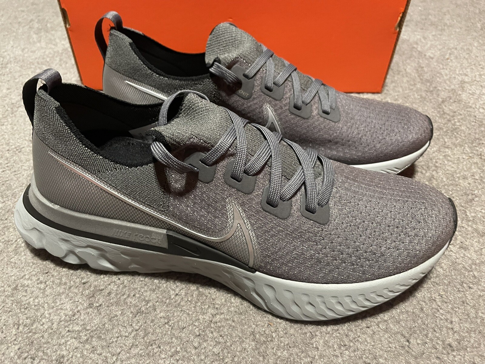 nike react infinity run flyknit iron grey