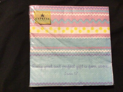 Cypress Lunch Paper Napkins striped Every Good and Perfect Gift New 20