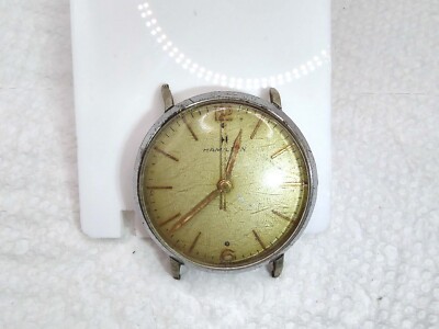 Vintage Hamilton Swiss  17 jewel mechanical watch - Runs--Need stem.
