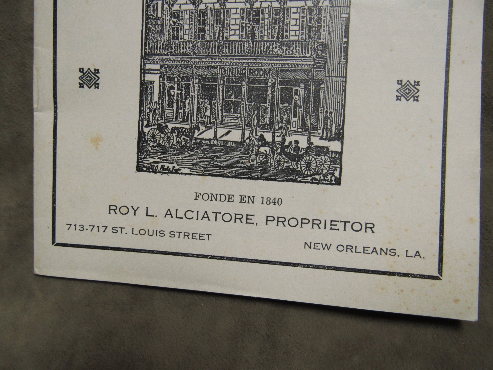 Circa 1940's Antoine's Restaurant New Orleans Louisiana Small Booklet w/history