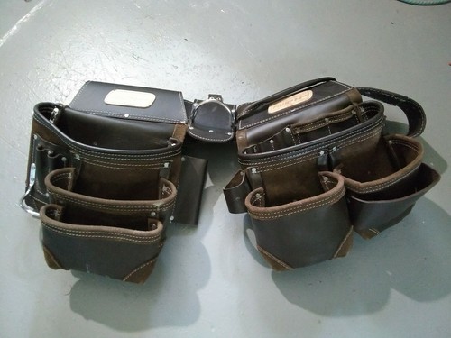 AWP LEATHER TOOL BAG with multiple pockets and storage components