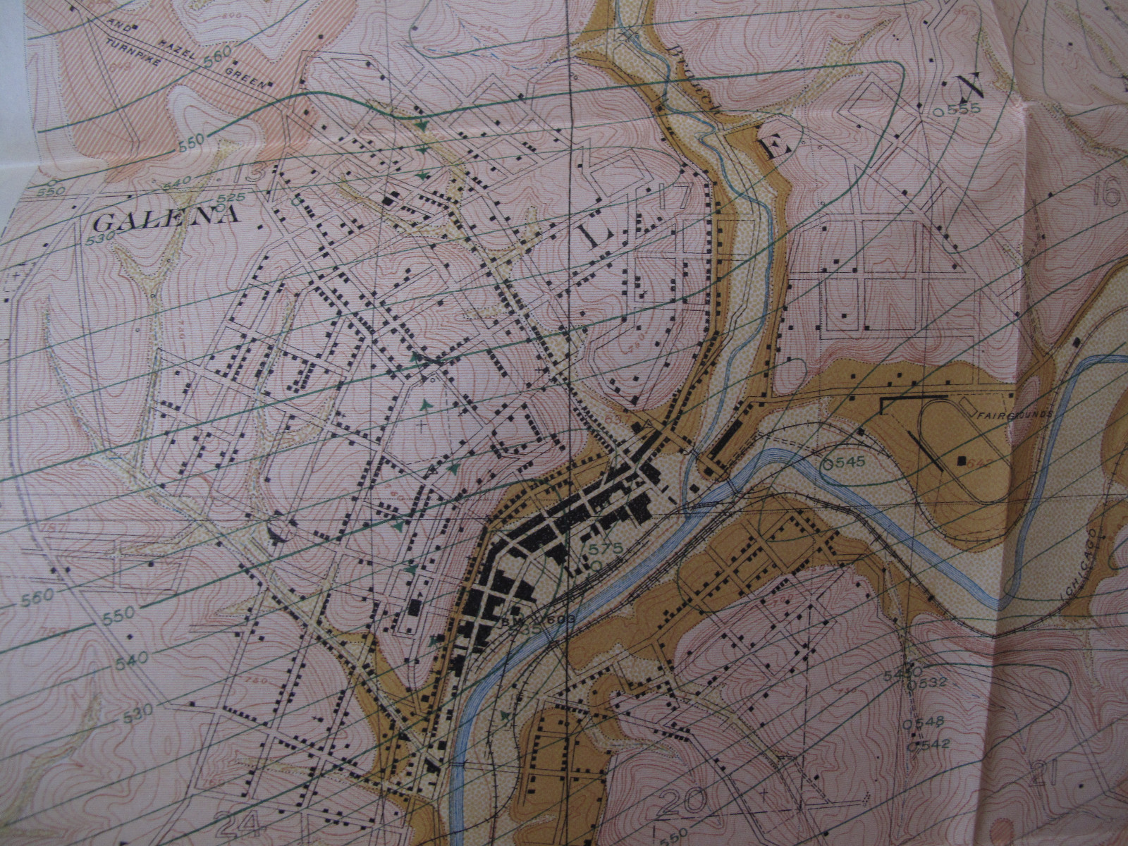 Geology Folded Map Galena Sheet Zinc Lead District Illinois Black Jack Mine 1914