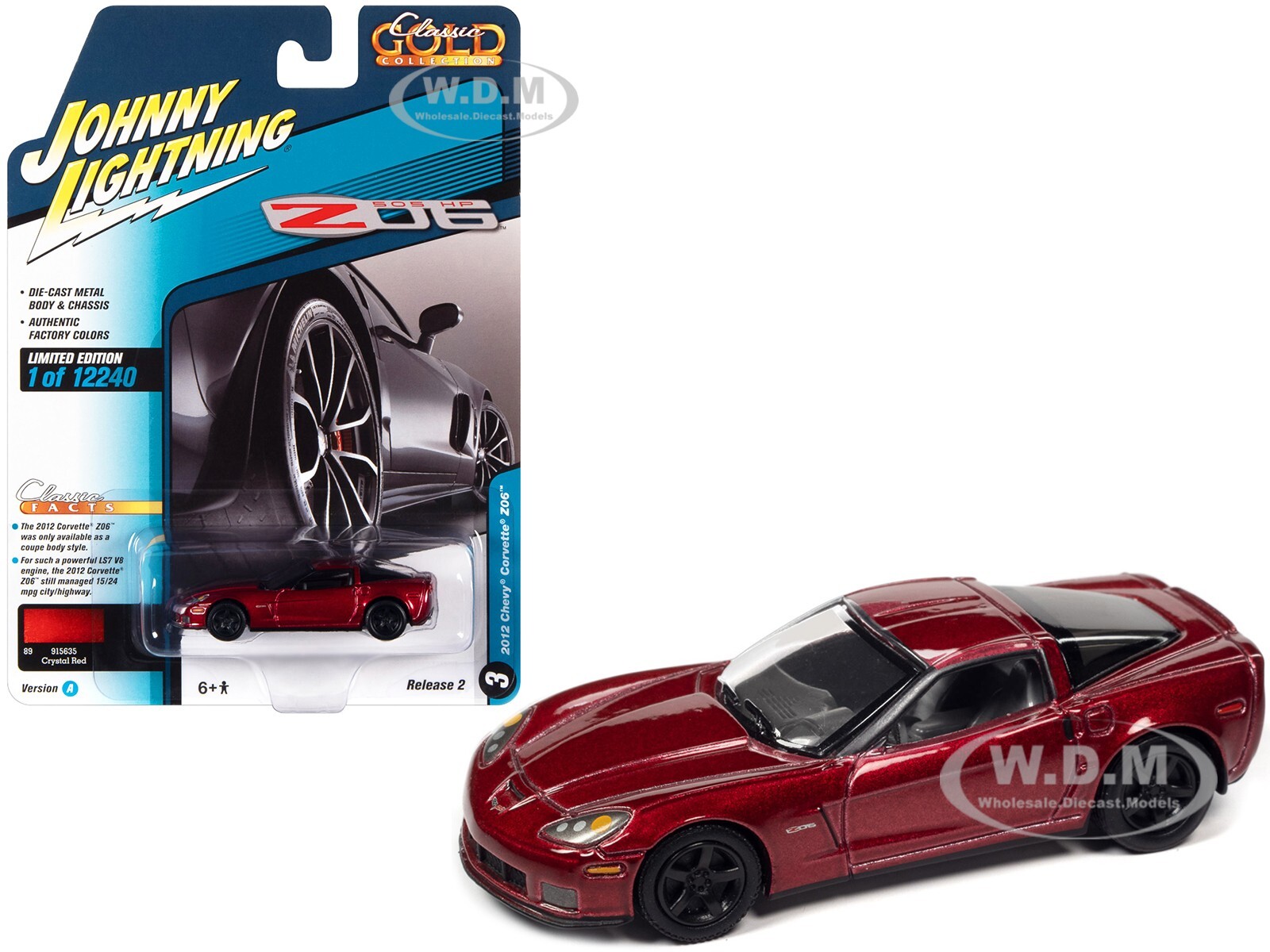 2012 CHEVROLET CORVETTE Z06 RED 1/64 DIECAST JOHNNY