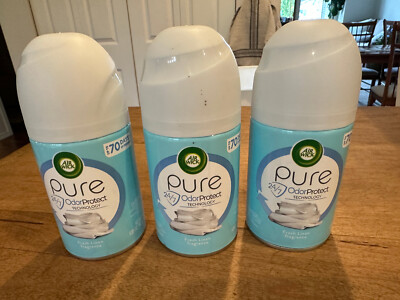 3 Air Wick Pure Odor Neutralization Fresh Linen Auto Spray Refill 5.89oz Each