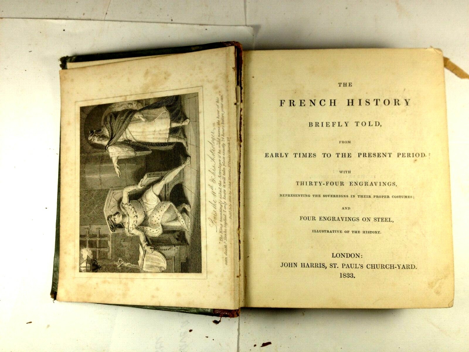 The French History, Briefly Told, 1833, ORIGINAL Antiquarian