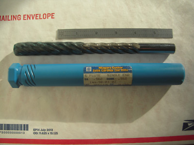NEW NIAGARA USA 9/16'' DIA. X 6'' LOC X 8'' OAL SQ. END 6FL C.C CARBIDE ENDMILL    