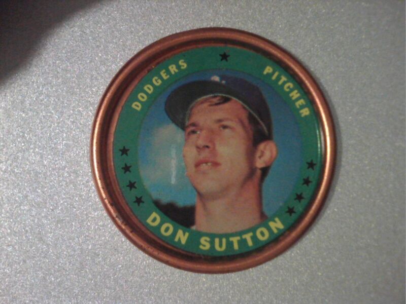 1971 Topps Baseball Coin Pin #145 Don Sutton Los Angeles Dodgers Near Mint