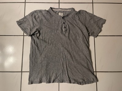 Rag & Bone Shirt Mens Large Classic Short Sleeve Henley Casual Knit Gray