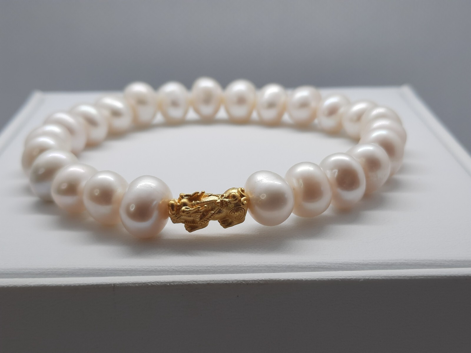 アクセサリー K24 GOLD PIYAO BRACELET(BIG PIYAO) 24K Solid Yellow Gold Pi Xiu Pi Yao 貔貅 Black Obsidian