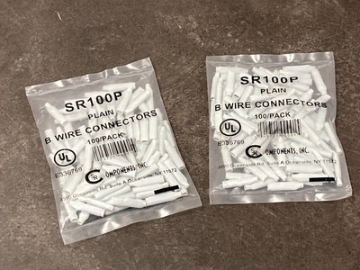 2-PACK! Components SR100P Plain B Wire Connectors (200)