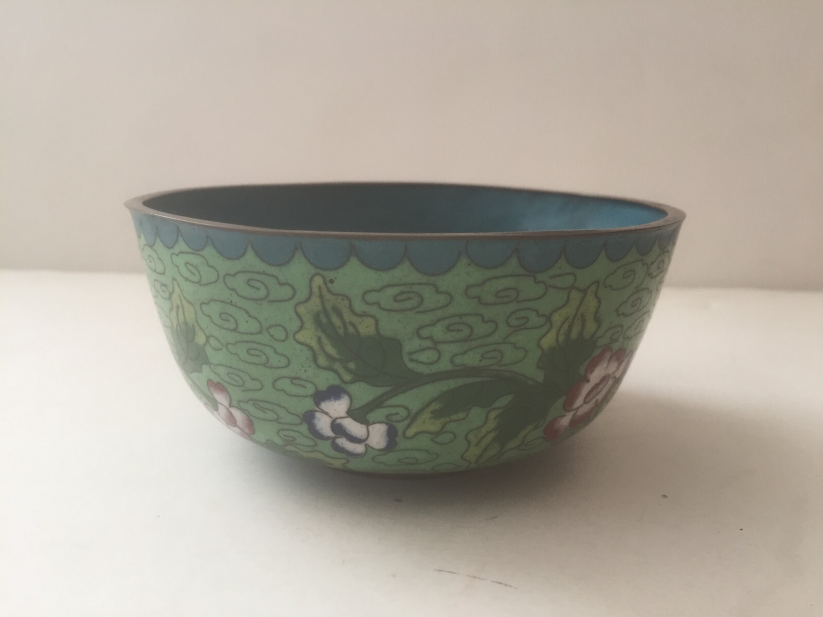 晚清/民国景泰蓝碗Antique Chinese Brass And Enamel Cloisonne 晚清/民国景泰蓝碗Antique Chinese Brass And Enamel Cloisonne