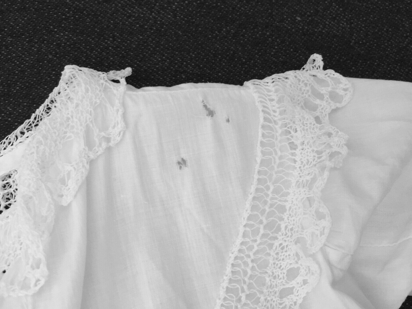 Antique Victorian White Christening Baptism Baby Infant Gown Dress Long delicate