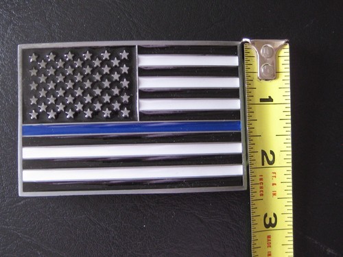 Blue Lives Matter Flag Belt Buckle ~ POLICE