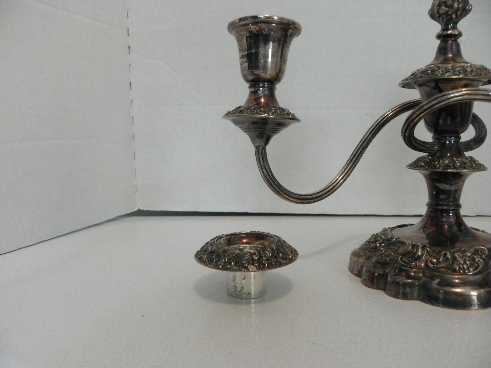 Antique Vintage Birks Silver Plate Candelabra Set 3 Candle