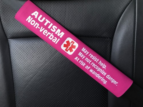 Autism Non-verbal Medical Alert Seat Belt Cover ICE