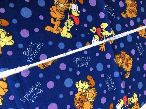 Garfield Cat Odie Dog Best Friends 2004 Springs Industries Fabric 2 Scrap Pieces